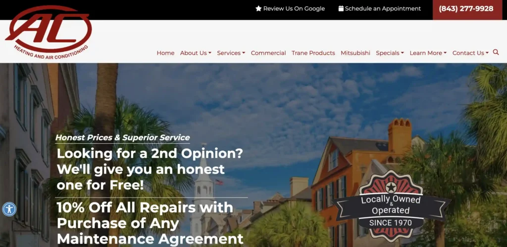 AC Heating and Air Conditioning Services Website
